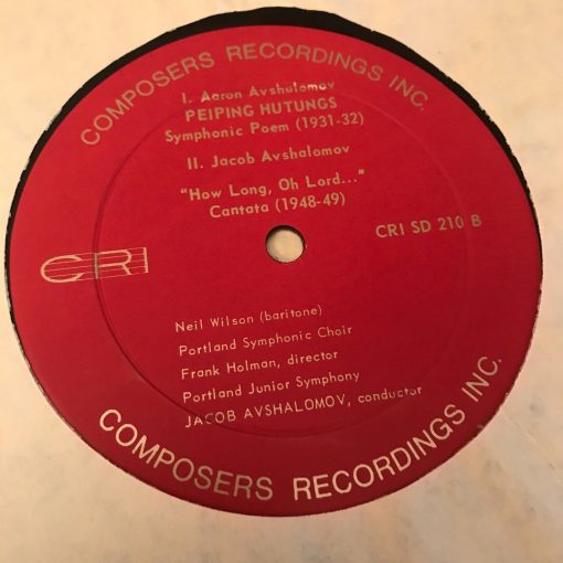 Aaron & Jacob Avshalomov Hutungs LP NM 1966 CRI SD210 Piano Concerto Chinese Themes - Image 4