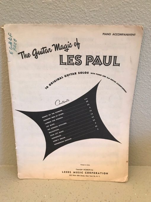 Vintage The Guitar Magic of LES PAUL 10 Guitar Solos SHEET MUSIC Songbook 1947