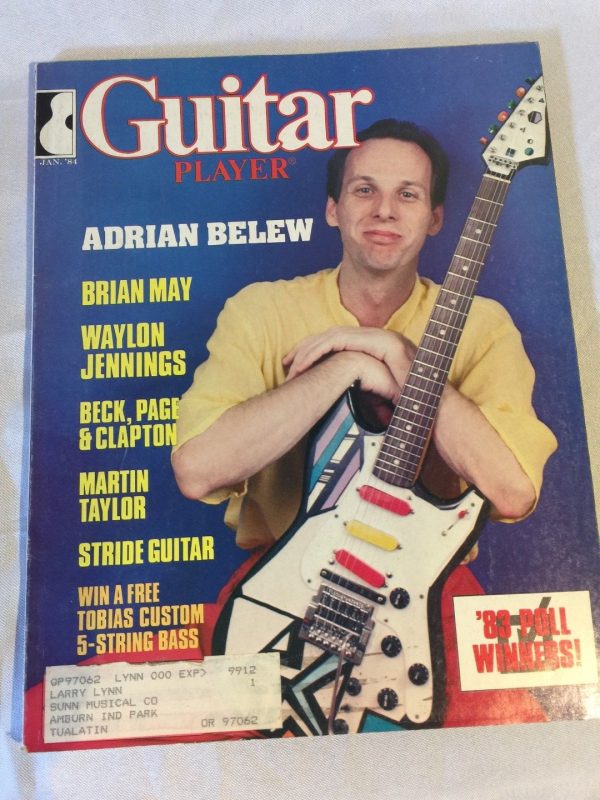 Guitar Player Magazine 1984 Vintage mailed to SUNN Musical Co. 01/84 Belew Beck