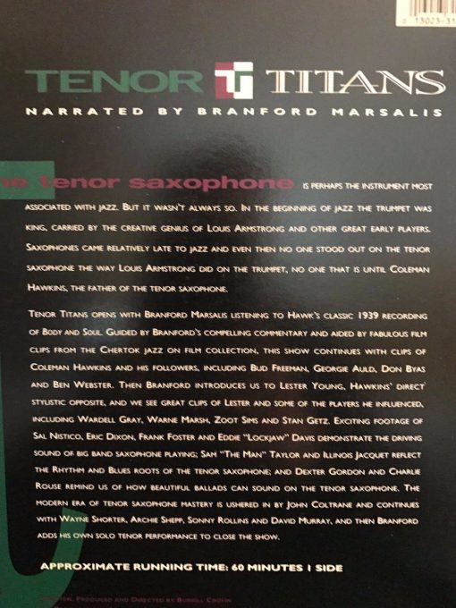 TENOR TITANS LaserDisc Marsalis Coltrane Shorter Gray Zoot Byas Getz Shepp Sonny JAZZ Laser Disc - Image 9