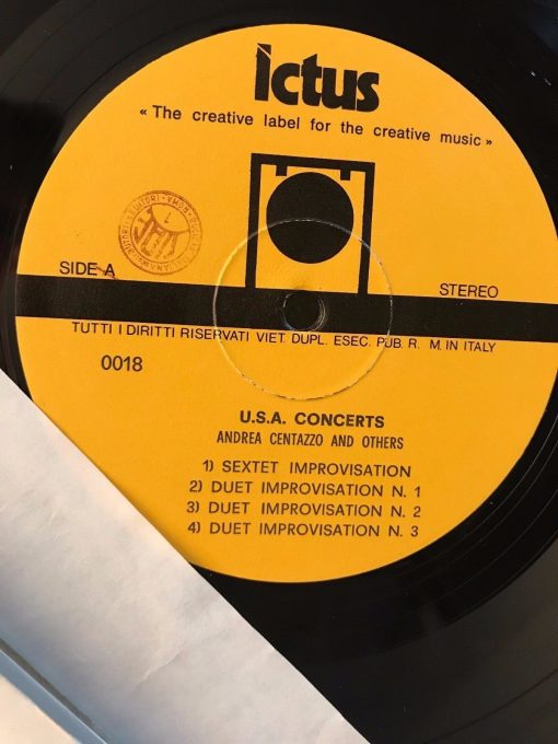 Andrea Centazzo - U.S.A. Concerts LP EX 1st Pr '78 Ictus Zorn Cline Improv Jazz - Image 3