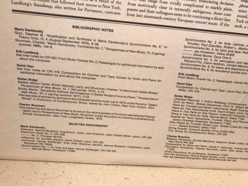 Parnassus LP NM UNPLAYED 1980 New World Records Wolpe Wuorinen Lundborg Olan - Image 4