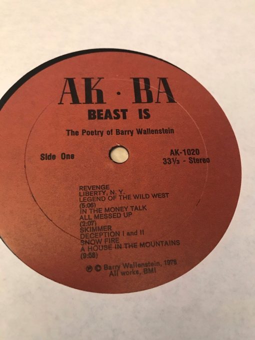 Barry Wallenstein Beast Is LP NM 1978 McBee Cowell Spoken Word Jazz PRIVATE PRESS AKBA - Image 5