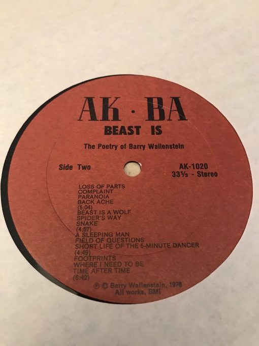 Barry Wallenstein Beast Is LP NM 1978 McBee Cowell Spoken Word Jazz PRIVATE PRESS AKBA - Image 6