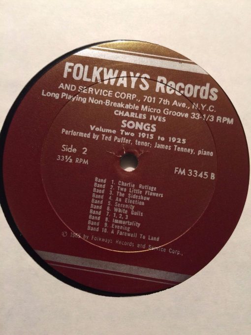 Charles Ives Songs LP NM Vol. 2 1915-1929 Folkways 1966 Puffer Tenney Corner - Image 6