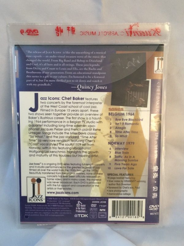 Chet Baker Live in '64 & '79 DVD JAPAN IMPORT Jazz Trumpet Vocals Standards - Image 3