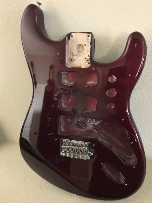 2001 Fender Stratocaster BODY Burgundy Purple Strat Body w/ Tremelo Hardware - Image 3