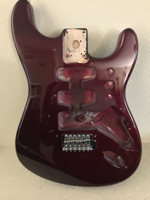 2001 Fender Stratocaster BODY Burgundy Purple Strat Body w/ Tremelo Hardware - Image 4