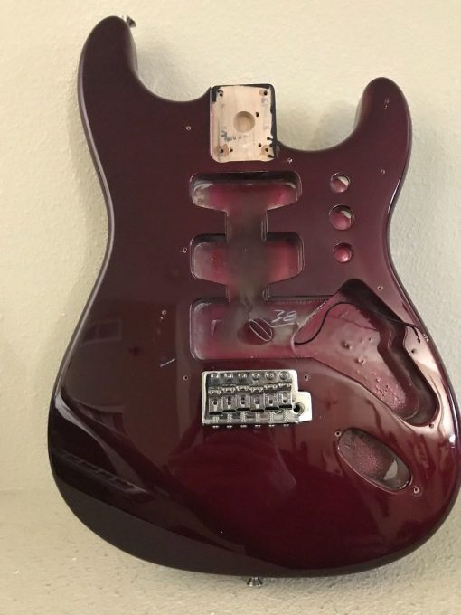 2001 Fender Stratocaster BODY Burgundy Purple Strat Body w/ Tremelo Hardware - Image 5