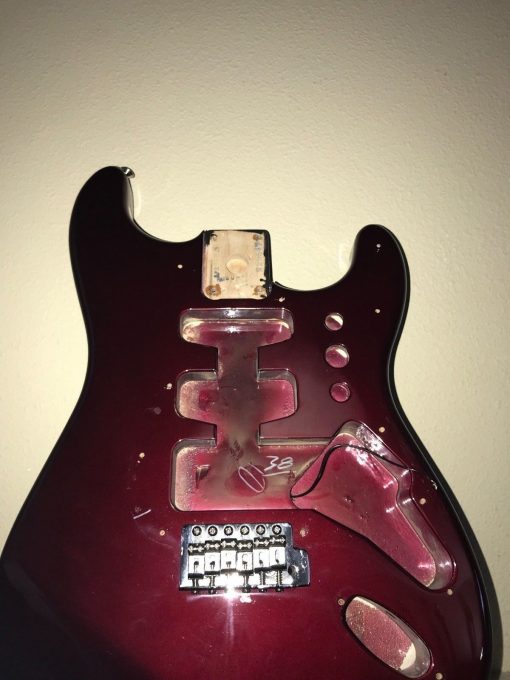 2001 Fender Stratocaster BODY Burgundy Purple Strat Body w/ Tremelo Hardware - Image 6