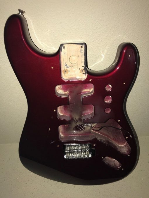 2001 Fender Stratocaster BODY Burgundy Purple Strat Body w/ Tremelo Hardware - Image 7