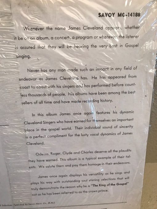 James Cleveland and the Cleveland Singers LP Savoy MG-14188 Funk Soul Gospel '67 - Image 5
